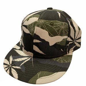 Wuke Flat Bill Snap Back Hat Camo Palm Trees